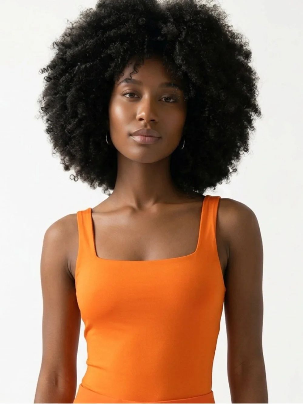 LIVE IN THE MOMENT | NEW Orange Square-Neck Tank Top Bodysuit Women’s Size M